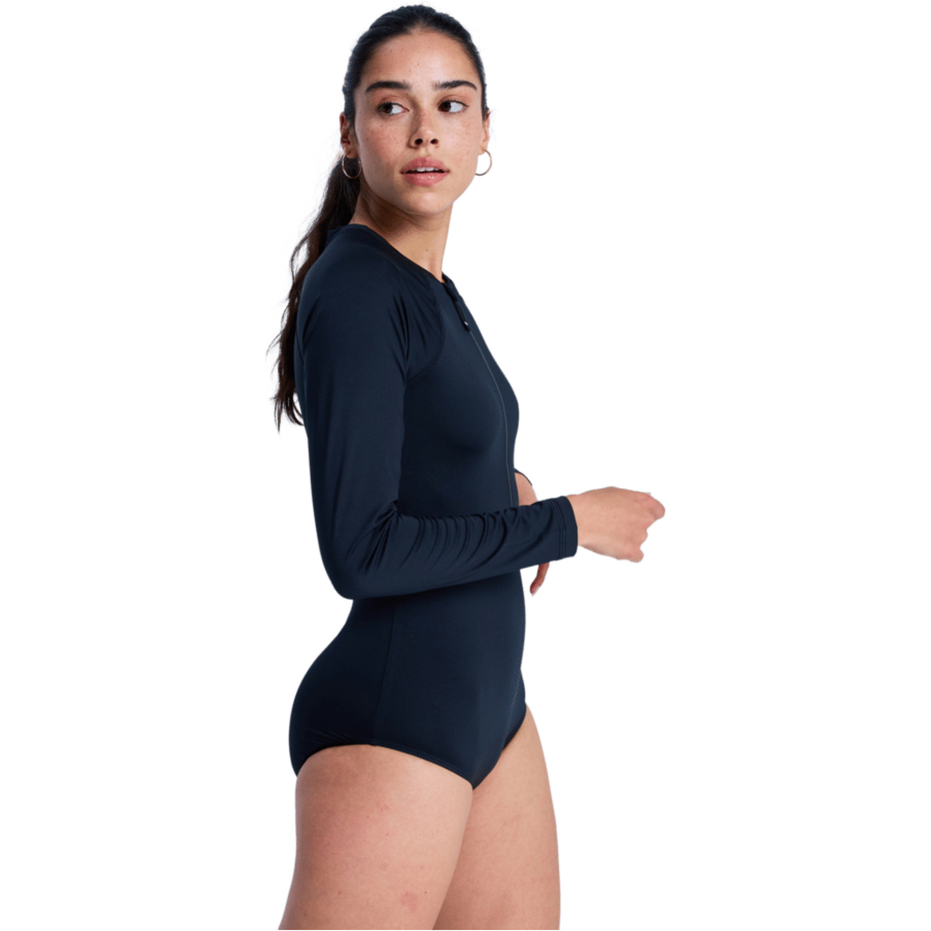 2026 Roxy Womens Essentials Long Sleeve Front Zip Surfsuit ERJWR03906 - Anthracite